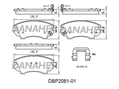 DBP208101 DANAHER Комплект тормозных колодок, дисковый тормоз