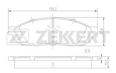 BS1770 ZEKKERT Комплект тормозных колодок, дисковый тормоз