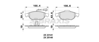 AB0274 BRAXIS Комплект тормозных колодок, дисковый тормоз