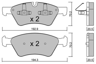 BPMB1017 AISIN Комплект тормозных колодок, дисковый тормоз