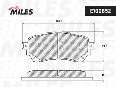 E100652 MILES Комплект тормозных колодок, дисковый тормоз