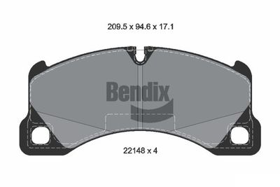 BPD2364 BENDIX Braking Комплект тормозных колодок, дисковый тормоз