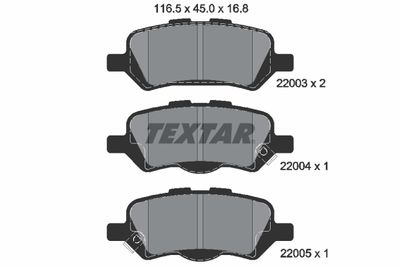 2200301 TEXTAR Комплект тормозных колодок, дисковый тормоз