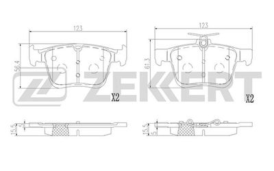 BS2952 ZEKKERT Комплект тормозных колодок, дисковый тормоз