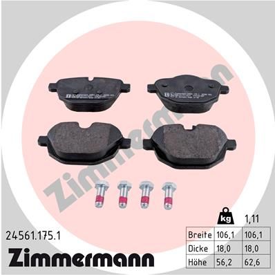 245611751 ZIMMERMANN Комплект тормозных колодок, дисковый тормоз