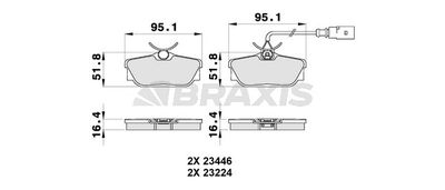 AB0184 BRAXIS Комплект тормозных колодок, дисковый тормоз