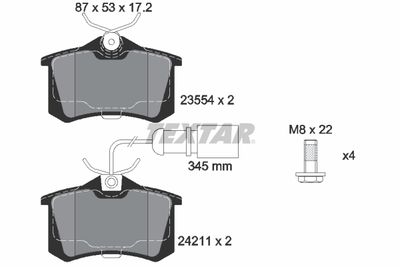 2421101 TEXTAR Комплект тормозных колодок, дисковый тормоз