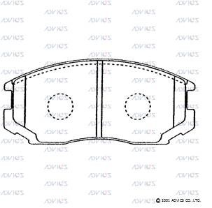 SN277 ADVICS Комплект тормозных колодок, дисковый тормоз