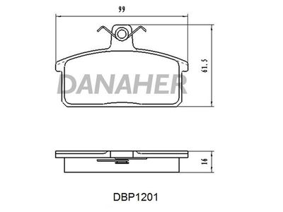 DBP1201 DANAHER Комплект тормозных колодок, дисковый тормоз