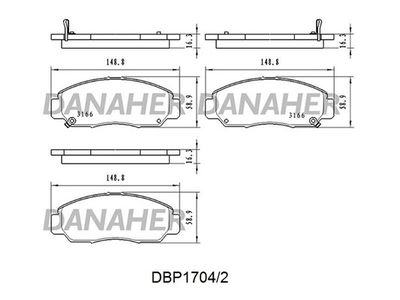 DBP17042 DANAHER Комплект тормозных колодок, дисковый тормоз