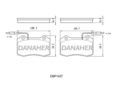 DBP1457 DANAHER Комплект тормозных колодок, дисковый тормоз