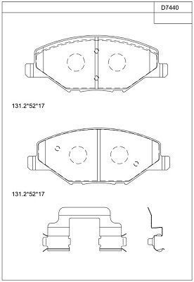 KD7440 ASIMCO Комплект тормозных колодок, дисковый тормоз