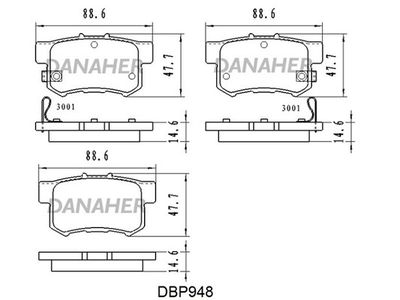 DBP948 DANAHER Комплект тормозных колодок, дисковый тормоз