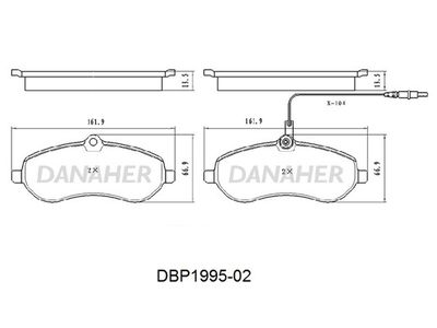 DBP199502 DANAHER Комплект тормозных колодок, дисковый тормоз