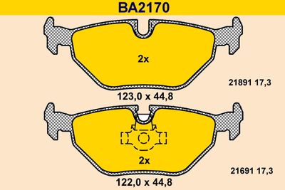 BA2170 BARUM Комплект тормозных колодок, дисковый тормоз