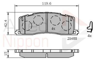 ADB3443 COMLINE Комплект тормозных колодок, дисковый тормоз