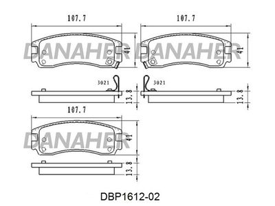 DBP161202 DANAHER Комплект тормозных колодок, дисковый тормоз
