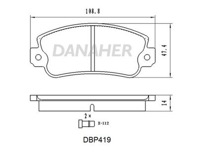 DBP419 DANAHER Комплект тормозных колодок, дисковый тормоз