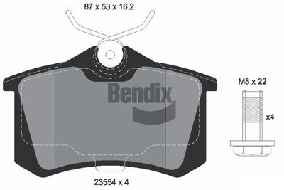 BPD1015 BENDIX Braking Комплект тормозных колодок, дисковый тормоз