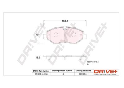 DP1010101248 Dr!ve+ Комплект тормозных колодок, дисковый тормоз