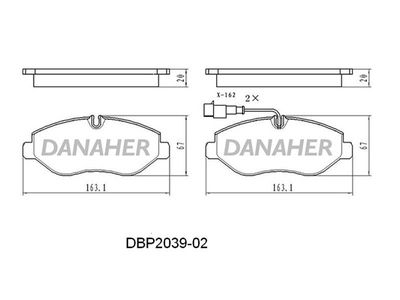 DBP203902 DANAHER Комплект тормозных колодок, дисковый тормоз