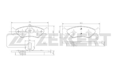 BS1561 ZEKKERT Комплект тормозных колодок, дисковый тормоз