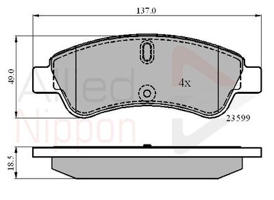 ADB01033 COMLINE Комплект тормозных колодок, дисковый тормоз