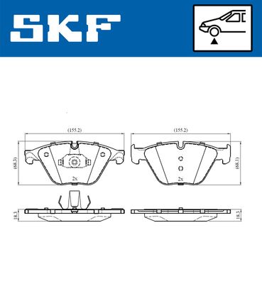 VKBP80444 SKF Комплект тормозных колодок, дисковый тормоз