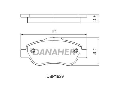 DBP1929 DANAHER Комплект тормозных колодок, дисковый тормоз