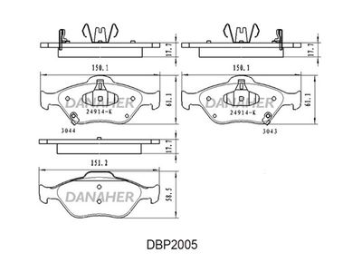 DBP2005 DANAHER Комплект тормозных колодок, дисковый тормоз