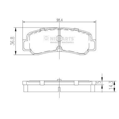 J3612007 NIPPARTS Комплект тормозных колодок, дисковый тормоз