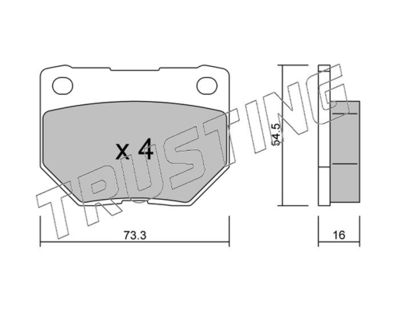 5100 TRUSTING Комплект тормозных колодок, дисковый тормоз