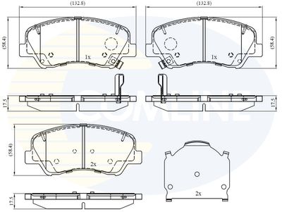 CBP32493 COMLINE Комплект тормозных колодок, дисковый тормоз