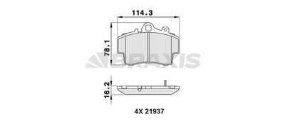 AA0271 BRAXIS Комплект тормозных колодок, дисковый тормоз