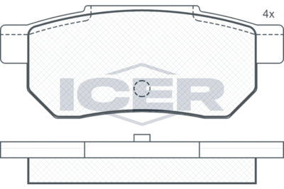 180751 ICER Комплект тормозных колодок, дисковый тормоз