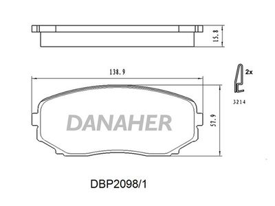 DBP20981 DANAHER Комплект тормозных колодок, дисковый тормоз