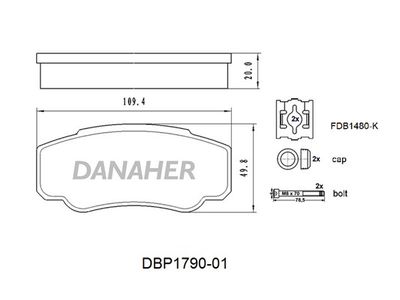 DBP179001 DANAHER Комплект тормозных колодок, дисковый тормоз