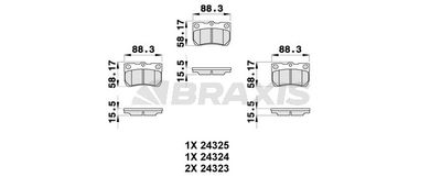 AB0319 BRAXIS Комплект тормозных колодок, дисковый тормоз
