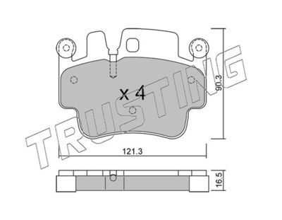 6730 TRUSTING Комплект тормозных колодок, дисковый тормоз