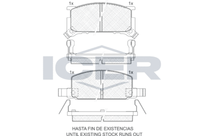 180585 ICER Комплект тормозных колодок, дисковый тормоз