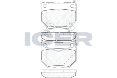 181749200 ICER Комплект тормозных колодок, дисковый тормоз
