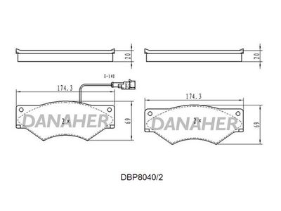 DBP80402 DANAHER Комплект тормозных колодок, дисковый тормоз