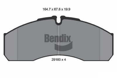BPD1495 BENDIX Braking Комплект тормозных колодок, дисковый тормоз
