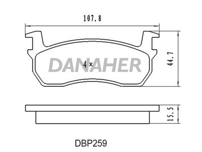 DBP259 DANAHER Комплект тормозных колодок, дисковый тормоз