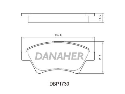 DBP1730 DANAHER Комплект тормозных колодок, дисковый тормоз