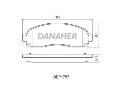 DBP1757 DANAHER Комплект тормозных колодок, дисковый тормоз