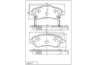 H02545 ASHUKI by Palidium Комплект тормозных колодок, дисковый тормоз