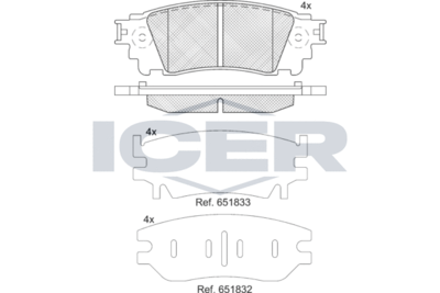 182241 ICER Комплект тормозных колодок, дисковый тормоз