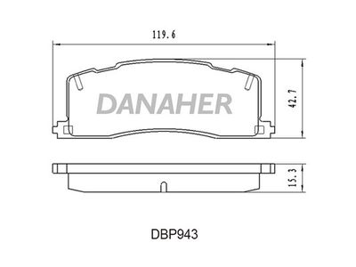 DBP943 DANAHER Комплект тормозных колодок, дисковый тормоз