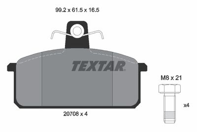 2070803 TEXTAR Комплект тормозных колодок, дисковый тормоз
